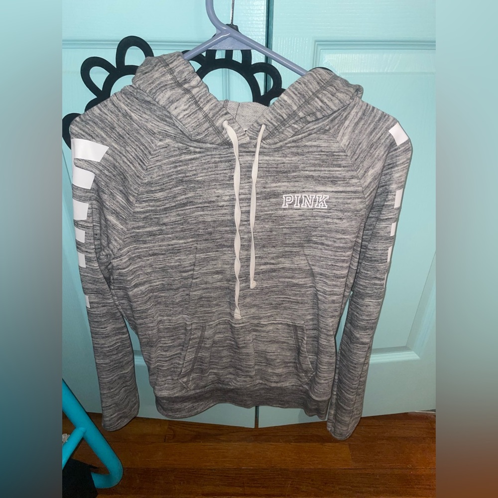 PINK grey and white sweatshirt